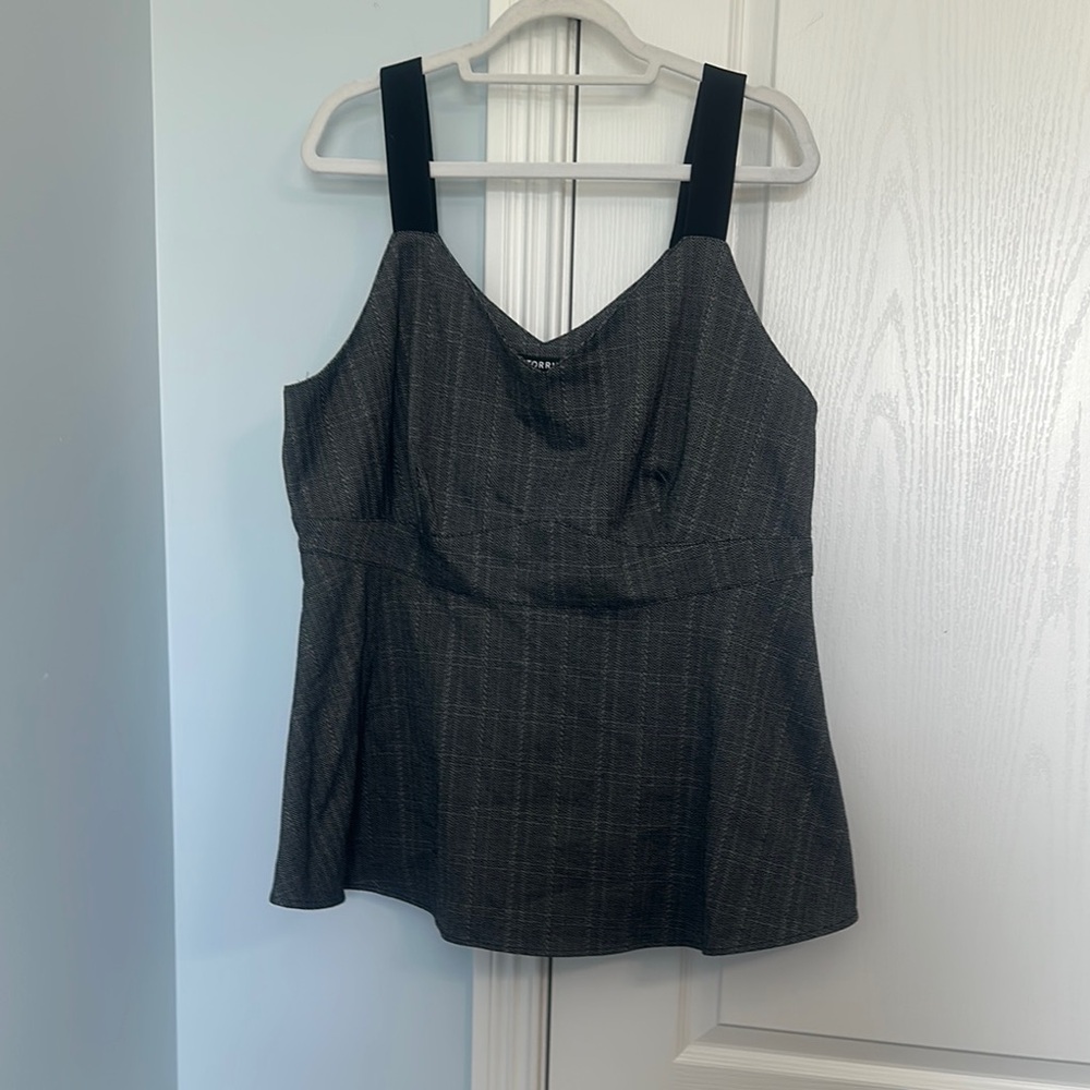 Torrid Gray and Black Fitted Tank Top